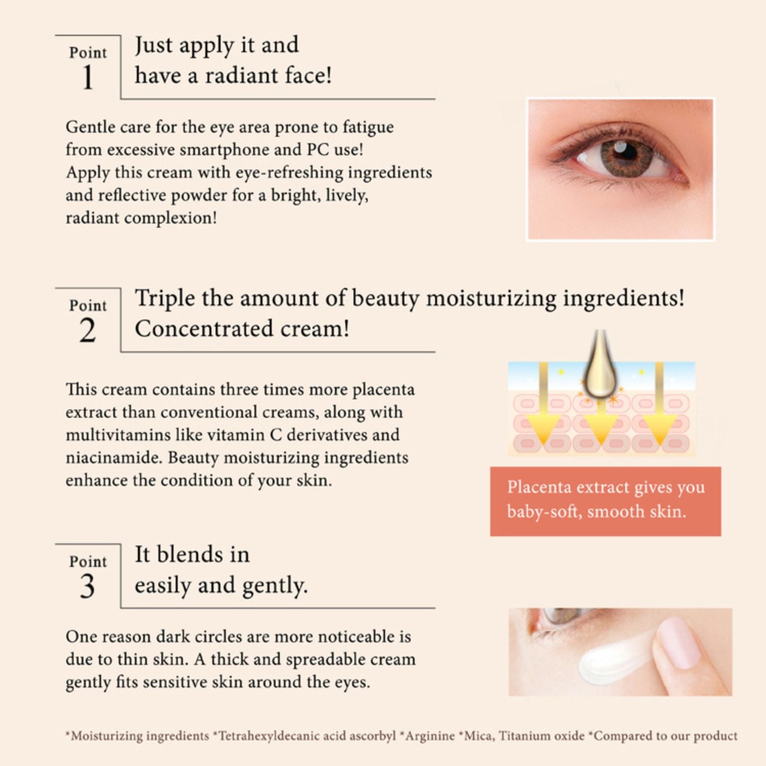 WHITE LABEL PREMIUM PLACENTA GOLD RICH ESSENCE EYE CREAM 25g